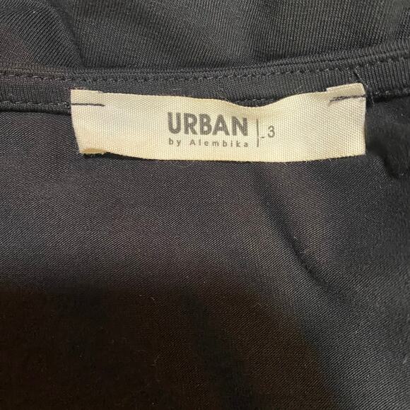 Urban by Alembika Dress Cotton Asymmetrical Patterned Pocket Knit Black Women 12 - Picture 8 of 11